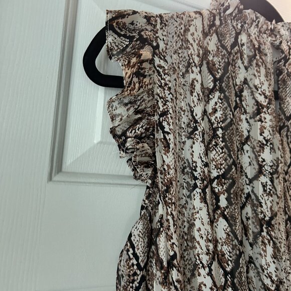 TCEC Snake Print Smocked Waist Mini Dress Size Large - Picture 11 of 12